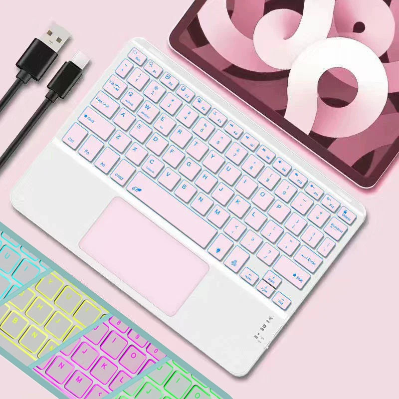 Backlit Keyboard for IPad 11th 2025 11 Inch A16 Air 13 Air11 M3 2025 Pro 11 Touch Keyboard for Galaxy Tab S10 Bluetooth Keyboard