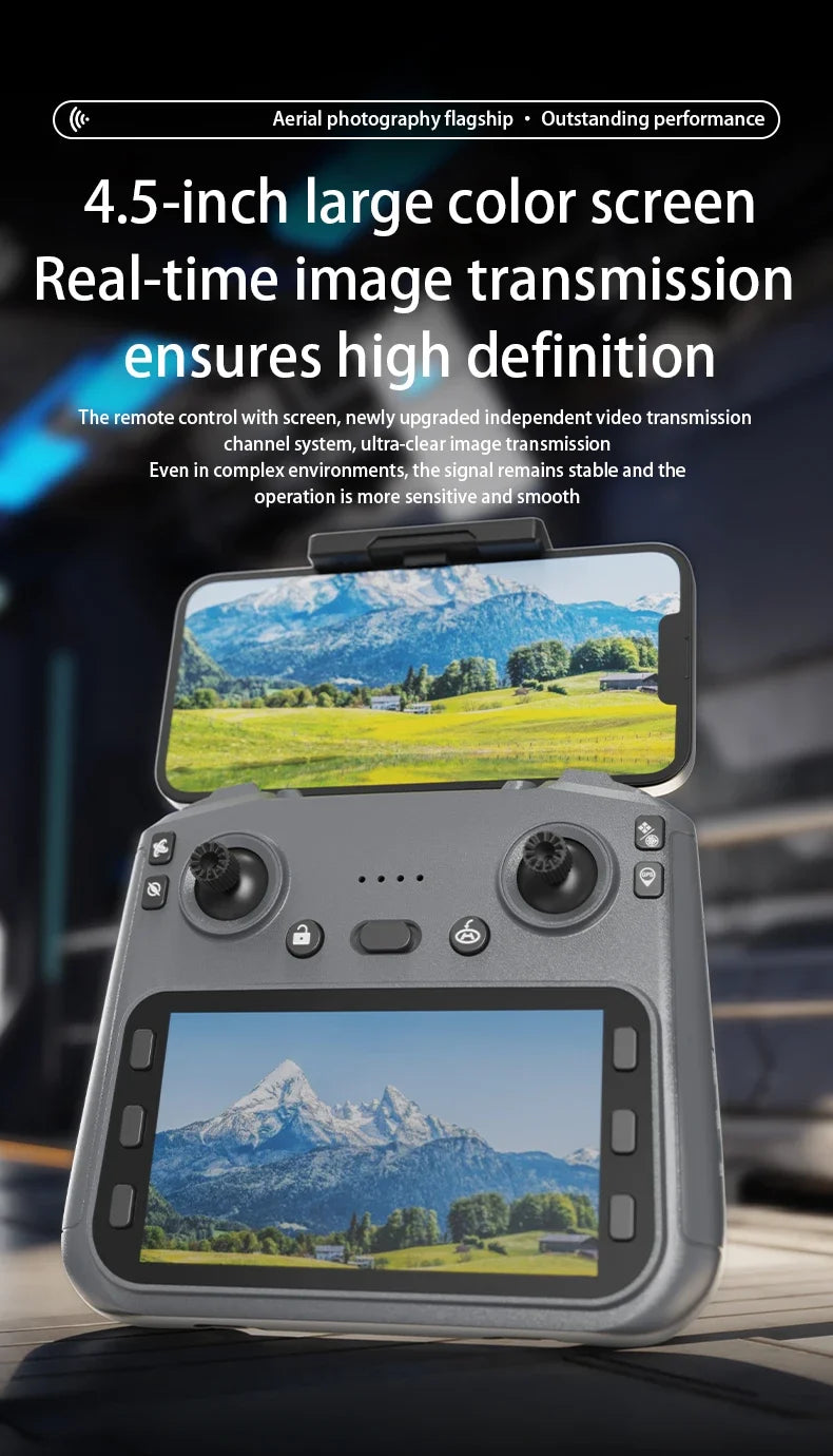 L600 PRO Max GPS Drone With Screen Control 8K HD Dual Camera Brushless Obstacle Avoidance 3-Axis Gimbal Aerial FPV RC Dron 5KM