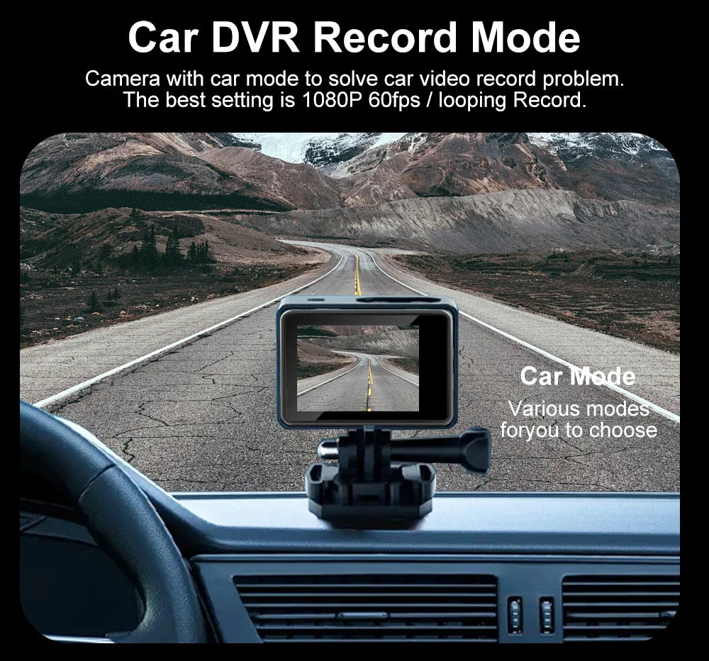 5K Action Camera 2.0'' Touch Screen 170° 30M Waterproof 5X Zoom WiFi Sport Camera With 2 in 1 Remote Control