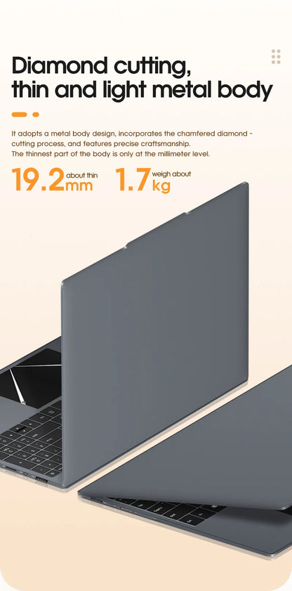 15.6" Ultra Slim Laptop 16GB RAM 512GB SSD Intel N5095 Notebook 1920*1080 FHD Screen Windows 10 Office Study Portable Computer