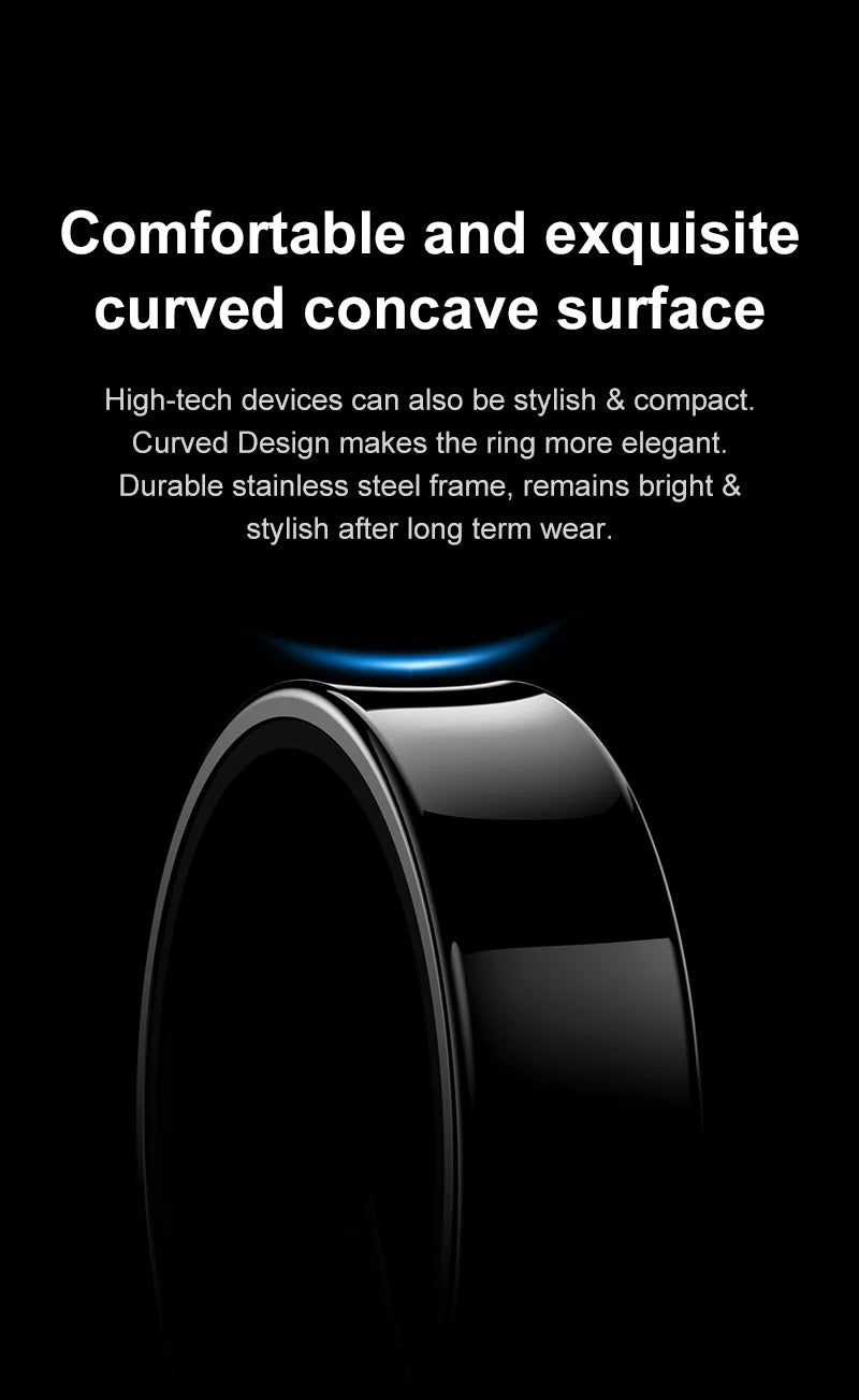 R09 Smart Ring Men Women with Charging Case,Heart Rate Blood Oxygen,Skin Temperature Monitor,5ATM Waterproof For Android iOS