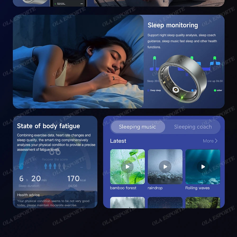 Smart Ring For Women 5ATM&IP68 Waterproof Rings Man Health Monitoring Heart Rate Sleep Monitor Sport Tracker Smartring 2025 New