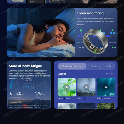 Smart Ring For Women 5ATM&IP68 Waterproof Rings Man Health Monitoring Heart Rate Sleep Monitor Sport Tracker Smartring 2025 New