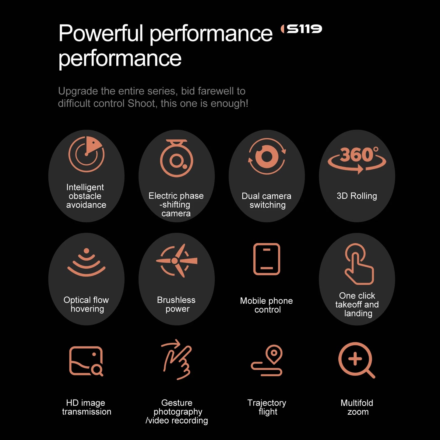 Professional S119 Drone 8K With Dual Camera 5G WIFI Smart Obstacle Avoidance FPV Brushless Motor RC Quadcopter Mini Dron