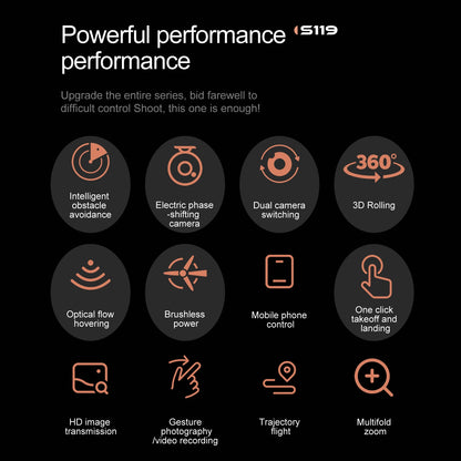 Professional S119 Drone 8K With Dual Camera 5G WIFI Smart Obstacle Avoidance FPV Brushless Motor RC Quadcopter Mini Dron