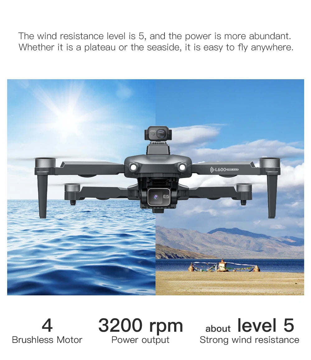 L600-1/L600 PRO MAX Remote control drone with screen Dual camera 4K Professional dron with camera GPS FPV quadcopter 3KM flight
