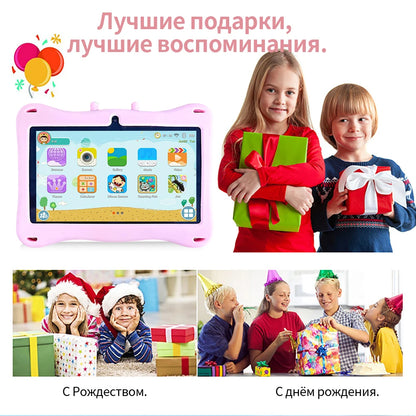 New Tablet 7.0 Inch Cartoon Pattern Kids Quad Core 4GB RAM 64GB ROM Android 13 Learning Education Games Tablets Children's Gifts