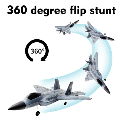 Foam RC Aircraft F22 Fighter Raptor Series FX-822 With Light 2.4Ghz 2CH Foam Drone Ready To Fly Airplane Toy Boy