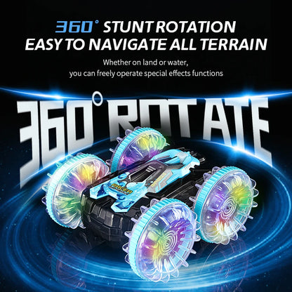 New RC Stunt Amphibious Stunt Off-road Electric Remote Control Vehicle Double-sided Tumbling Car Children's Lighting Toys Gifts
