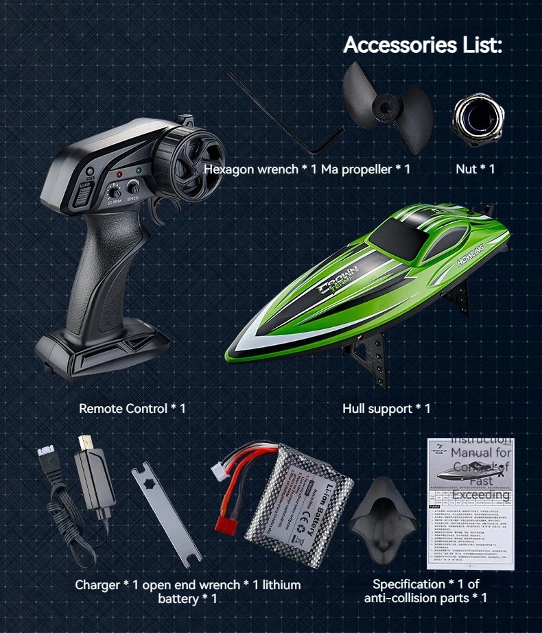 Hj818pro High-Speed Remote Control Boat 41cm Brushless Motor Competitive Boat High Horsepower Boat Model Children'S Water Toy