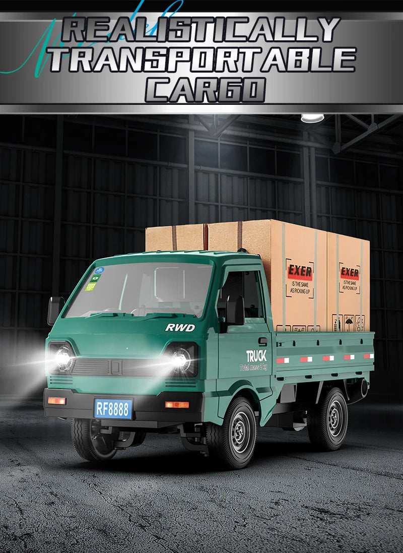 RC Truck 1:16 2.4GHZ RC Car Simulation Drift Climbing Truck With Spray and LED Lights RC Electric Truck Model Boy's Toys Gifts