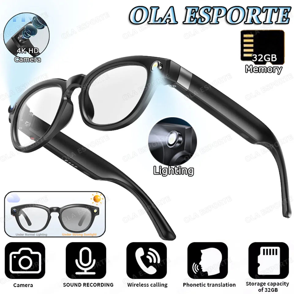 New Smart Glasses 2025 Recording Videos 800W Camera AI Photo Recognition Answer Translation Charging Lens BT Music Smartglasses