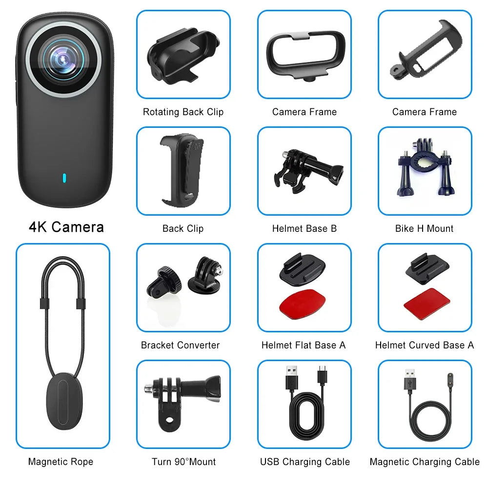 4K WiFi Thumb Sports Camera Motorcycle Bike Waterproof DV Cycling Recorder Magnetic Attraction Outdoor Portable Small Camcorder