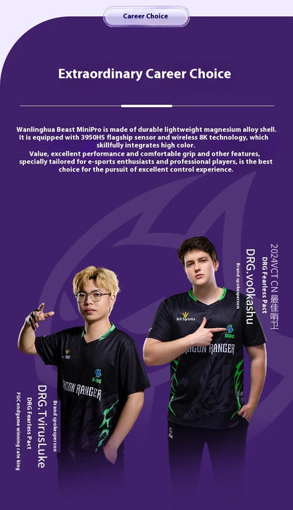 New WLMouse BEAST X MINI Pro Mouse Dual Mode Wireless Mouse Custom PAW3950 8000Hz Magnesium Alloy Gaming Mice FPS PC Accessories