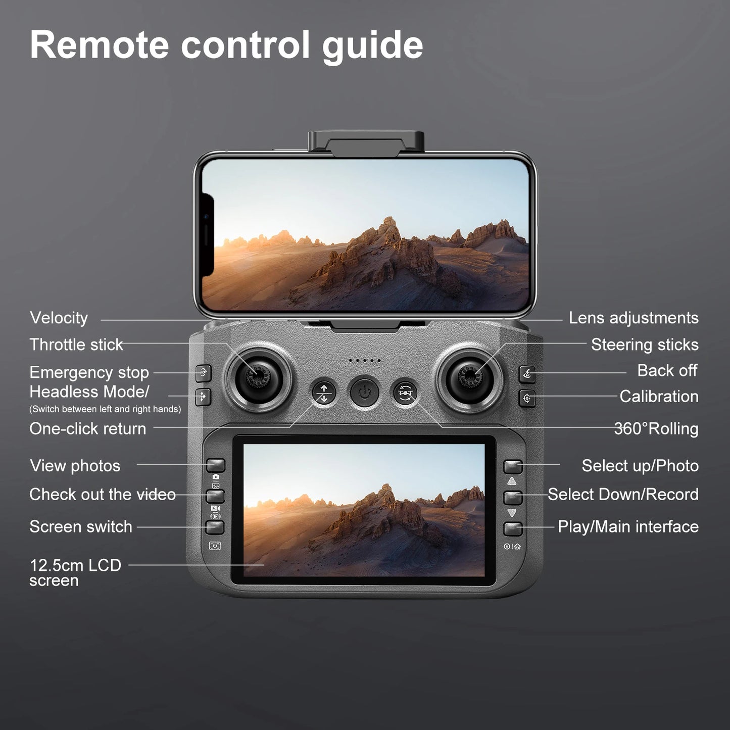 Drone with Camera 4K HD Video Stable Hover 180° Adjustable Lens 3D Flip RC Drones FPV Brushless Optical Flow Quadcopter UAV