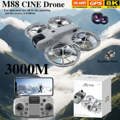 M88 Mini RC Drone 8K HD Camera 6-Axis Gyro Headless Mode 360 Flip Quadcopter Toy for Kids Perfect Gift  Outdoor Airborne Fun UAV