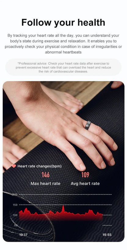New R06 Smart Ring 2025 Mens Rings for Woman Mluti-Sport Mode Smartring with Charging Case, Fitness and Sleep Tracker for Xiaomi