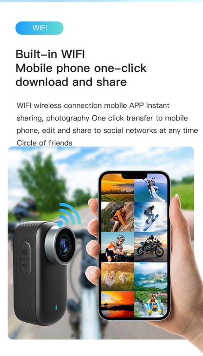 4K WiFi Thumb Sports Camera Motorcycle Bike Waterproof DV Cycling Recorder Magnetic Attraction Outdoor Portable Small Camcorder