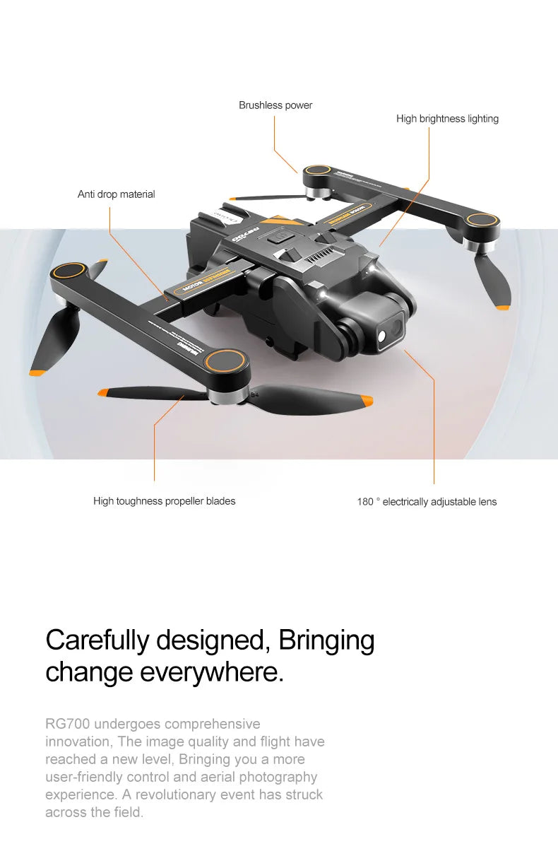 2025 RG700 PRO RC Drone Obstacle Avoidance Aerial photography 4K Dual Camera Quadcopter Gps Four-Axis Helicopter Drone Gift Toy