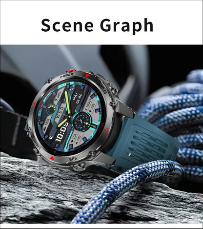 Built-in GPS Positioning Smart Watch Men 1.46 Inch HD Screen Compass 100+ Sport Mode 30M Waterproof Bluetooth Call Smartwatch