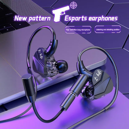 E-Sports Gaming Headset 7.1 Surround Sound Hifi Stereo Wired headphones 3.5mm/Type-C In-Ear dual Mic PUBG Gaming Earphone Earbud