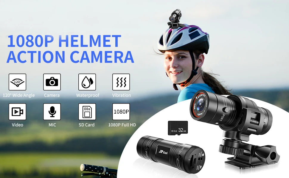 F9 Action Camera HD 1080P Bicycles Motorcycle Helmet Camera Bike Action Cam Outdoor Sports DV Vdeos Recorder DVR Car Dash Cam