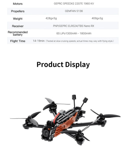 GEPRC Vapor X5/D5 HD O4 Pro FPV Drone 5Inch O4 Air Unit VTX 4K 60A 4IN1 ESC XT60 1960KV Motor RC Quadcopter Freestyle Drone