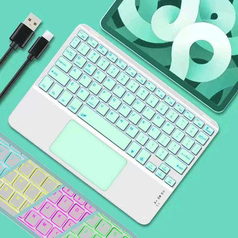 Backlit Keyboard for IPad 11th 2025 11 Inch A16 Air 13 Air11 M3 2025 Pro 11 Touch Keyboard for Galaxy Tab S10 Bluetooth Keyboard