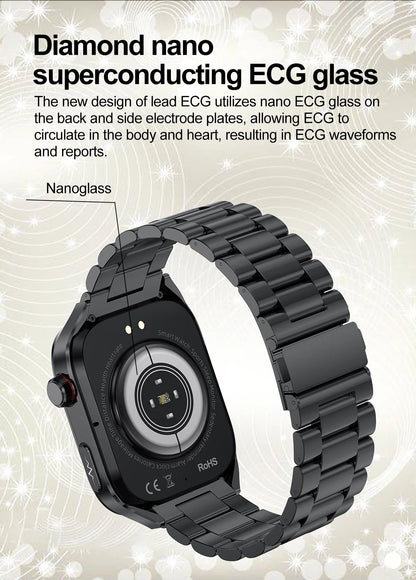 2025New Micro Physical Examination Smart Watch For Men Uric Acid Body Fat Five Organ Health Watches Bluetooth Call SmartBracelet