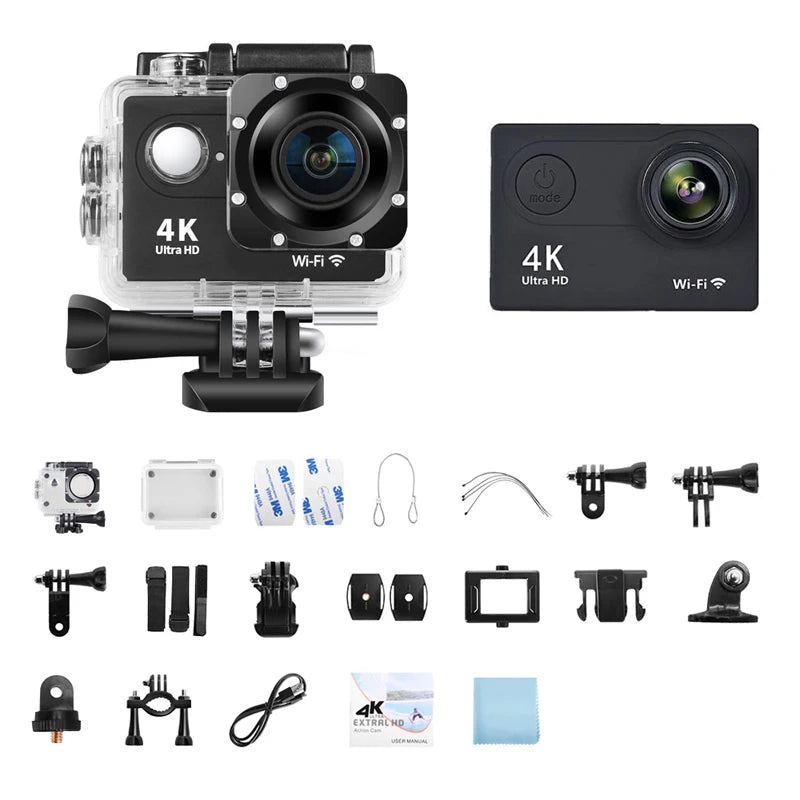 Ultra HD 4K Action Camera 1080P/30FPS 2.0 inch Screen WiFi Remote Control Mini Cameras Waterproof DV Helmet Go Sport Camera Pro