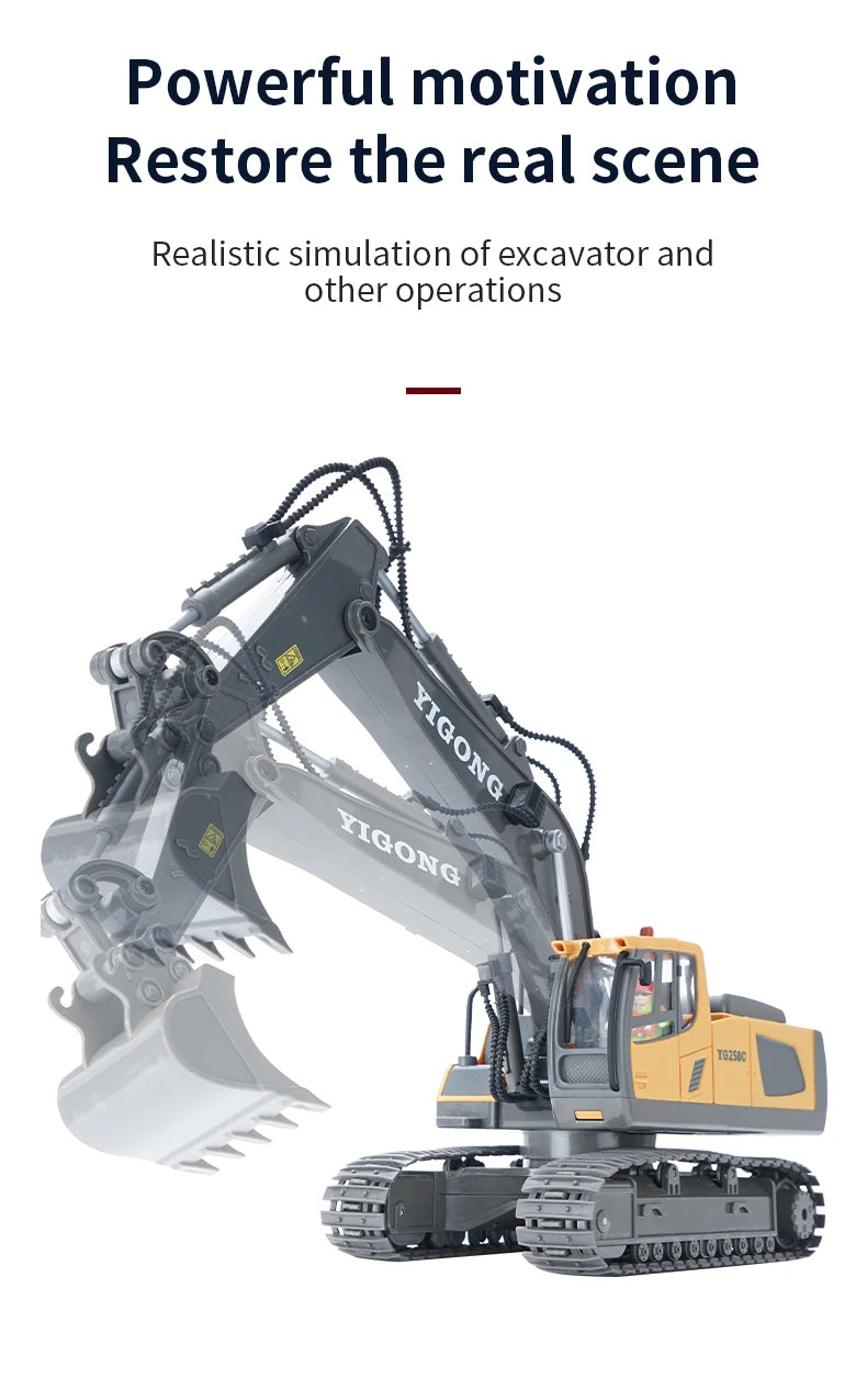 RC Excavator 1:20 Remote Control Truck 2.4G RC Crawler Engineering Vehicle Truck Radio Control Children's Day Christmas Gifts