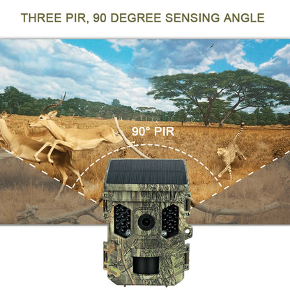 Wildlife Camera Solar Energy Trail Cam 4K with 1080P Night Vision Waterproof BT WiFi APP 16MP Game Camera with Motion Activation