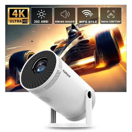 New Portable Projector 4K 1280*720P Android 11 Dual-band Wifi6 2.4G+5G 260ANSI BT5.0 1080P Home Cinema Outdoor Mini Projectors