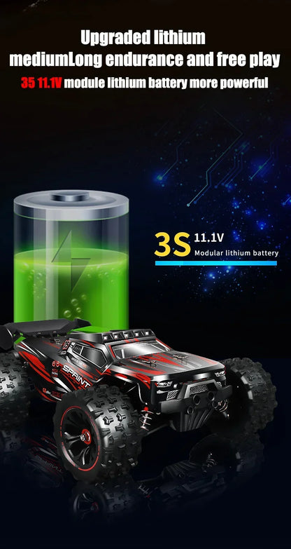 Rc Car Off Road 4x4 High Speed 80KM/H Remote Control Car with LED Headlight Brushless 4WD 1/14 Monster Truck Toys for Boys Gift