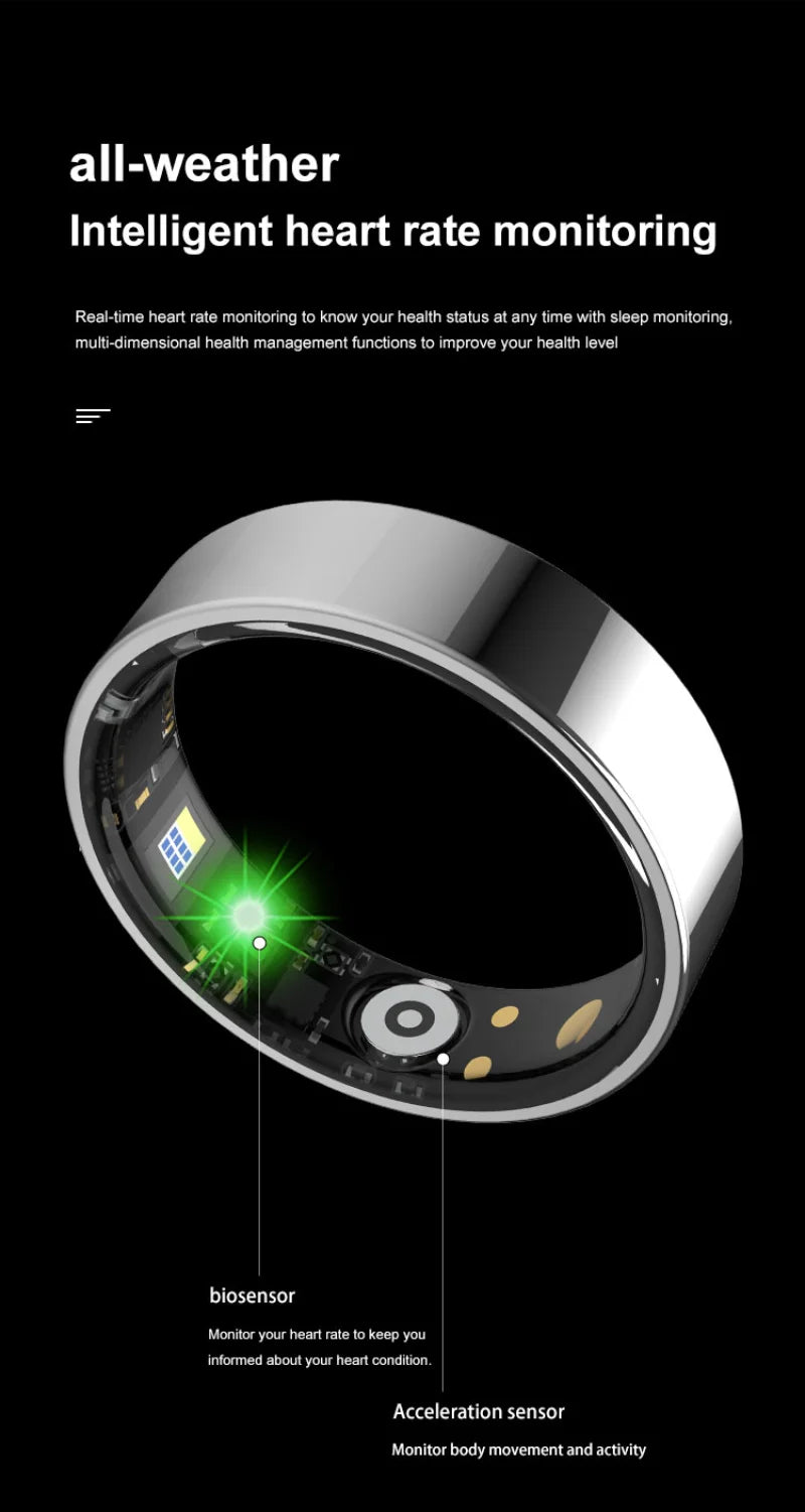 2025 smart ring for women,Sleep, Heart Rate,Oxygen Monitor, 5ATM Waterproof,Bluetooth TK5 sports rings for men,Holiday Gift