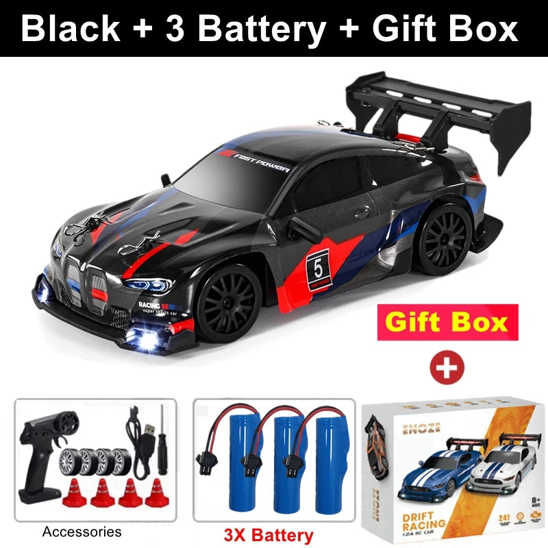 RC Drift Car 4WD Remote Control High Speed Racing Vehicle with LED Lights 2.4GHz Radio 4x4 Off-Road Truck Toy for Children Kids
