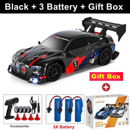 RC Drift Car 4WD Remote Control High Speed Racing Vehicle with LED Lights 2.4GHz Radio 4x4 Off-Road Truck Toy for Children Kids