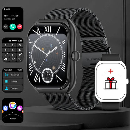 LIGE 2025 Smart Watch For Android IOS Phone 2.01" 3D Curved Screen Bluetooth Call Blood Oxygen Heart Rate Smart Watch Women Men