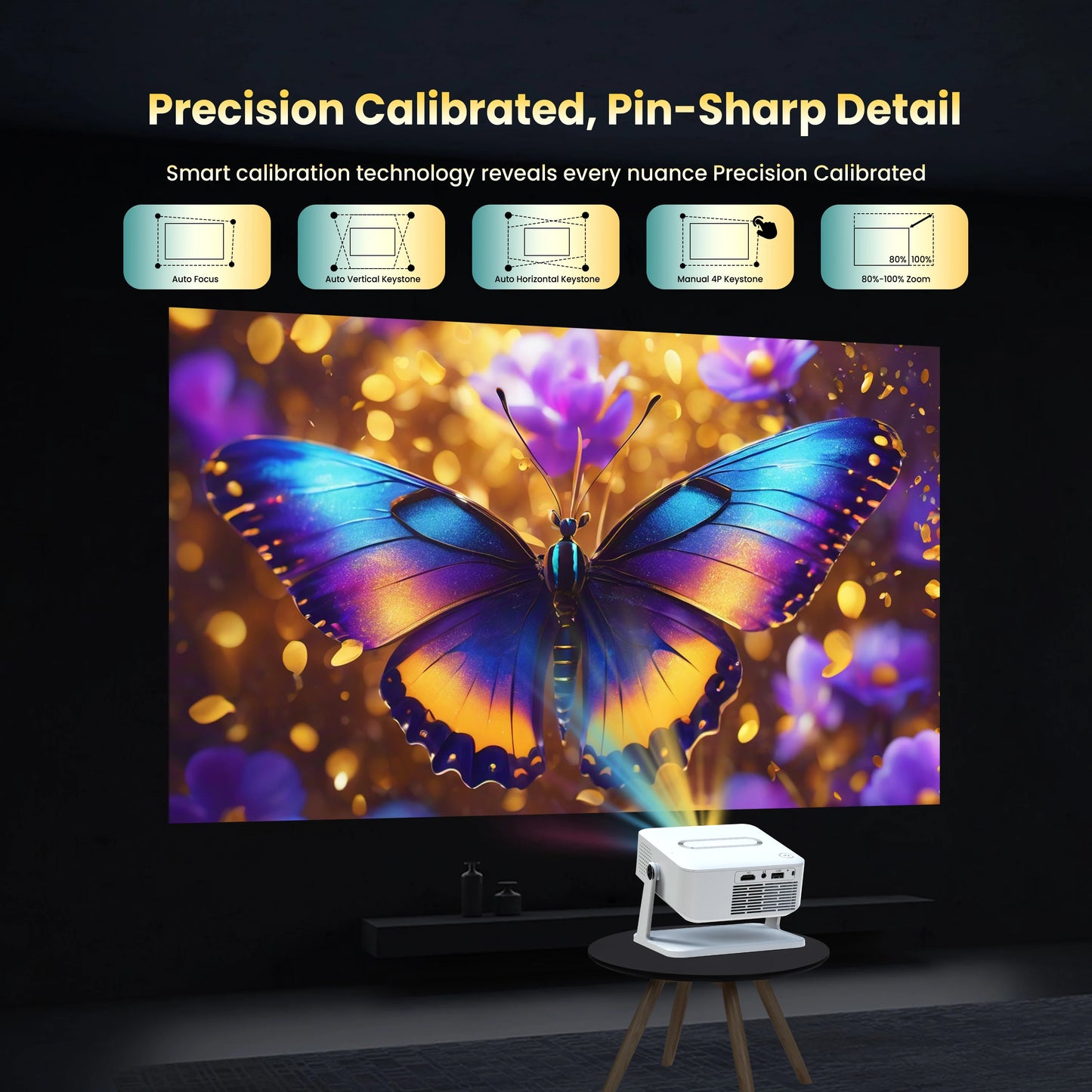 Digital Projector Android With Holder HD Video Smart Projector Outdoor with HDMI USB Wireless Connection for Home Cinema Out