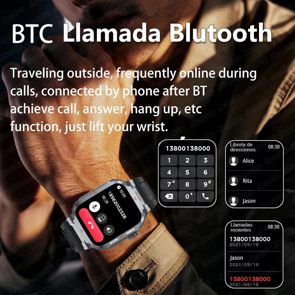 Men's Outdoor Sports Bluetooth Call Smart Watch 1.91 Inch Full Screen Touch Flashlight 110+ Sport Mode Smartwatch 2025 New