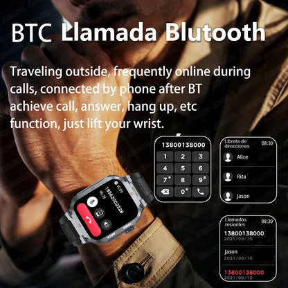 Men's Outdoor Sports Bluetooth Call Smart Watch 1.91 Inch Full Screen Touch Flashlight 110+ Sport Mode Smartwatch 2025 New