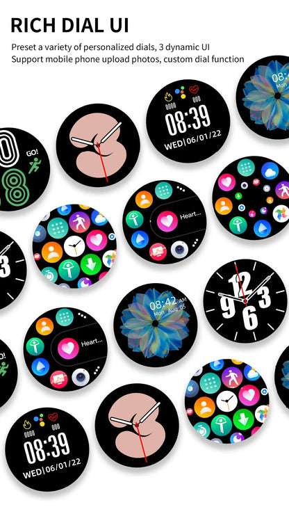 New Smartwatch 2025 Round AMOLED  relojes para hombres  Bluetooth Wireless Smart Watches For Man Woman Custom Watch Faces Watch