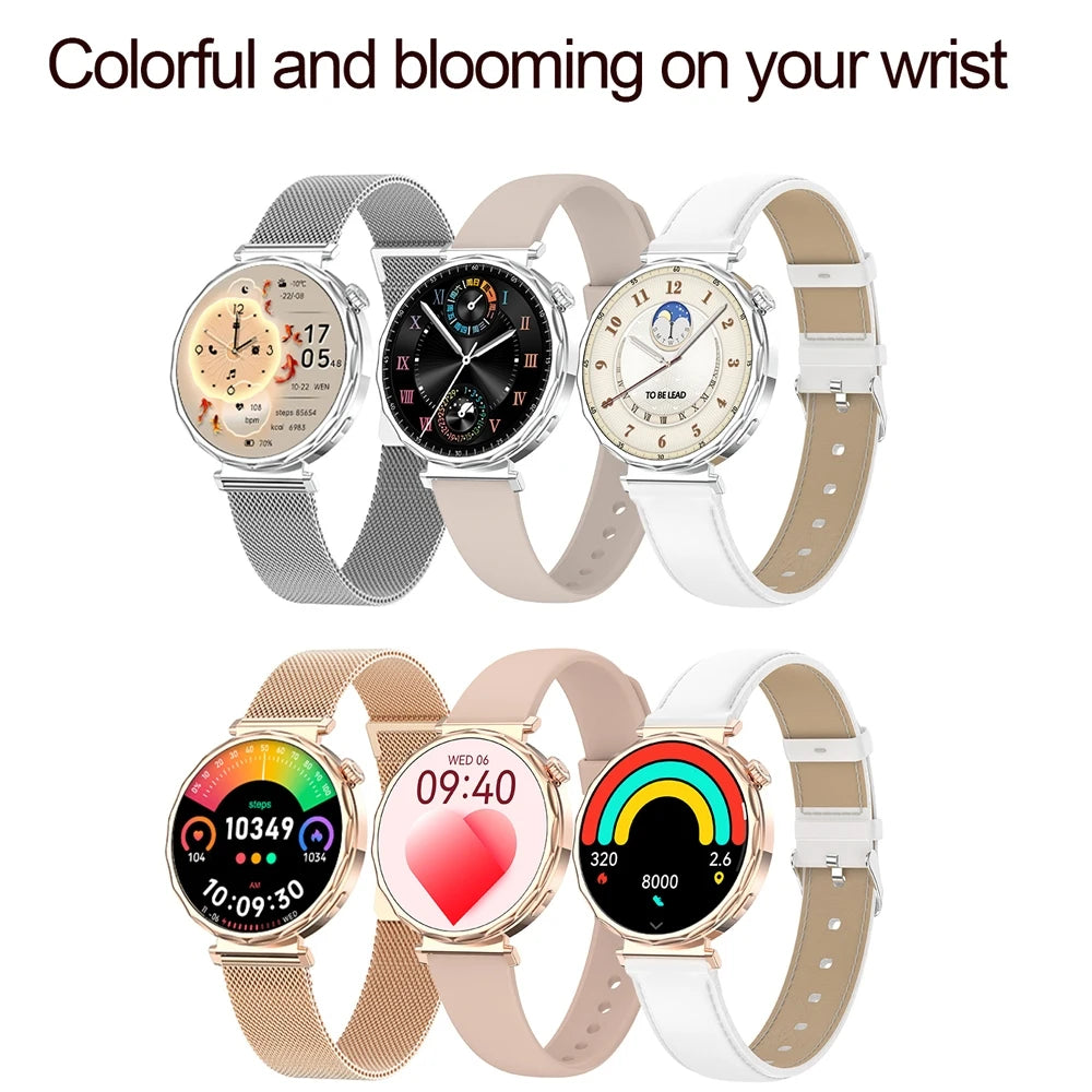 Fashion Women Bluetooth Call Smart Watch Watch AMOLED HD Screen Health Monitoring Waterproof Smartwatches 2025 New Android IOS