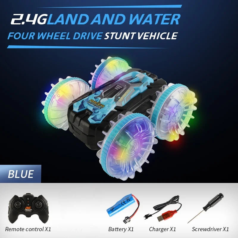 New RC Stunt Amphibious Stunt Off-road Electric Remote Control Vehicle Double-sided Tumbling Car Children's Lighting Toys Gifts