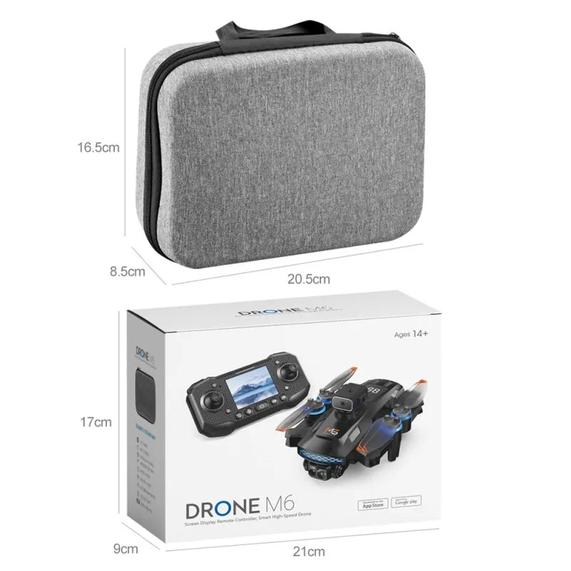 Xiaomi M6 RC Drone 8K Aerial HD Dual Camera 5G WIFI Intelligent Obstacle Avoidance With Screen GPS Ruturn Brushless Power Drone