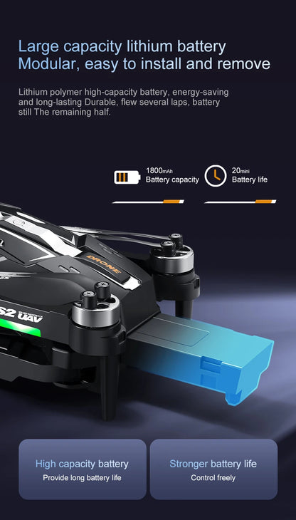 S2 Drone 8k Professional Hd Dual Camera Obstacle Avoidance Foldable Quadcopter Drone With Screen Remote Control New