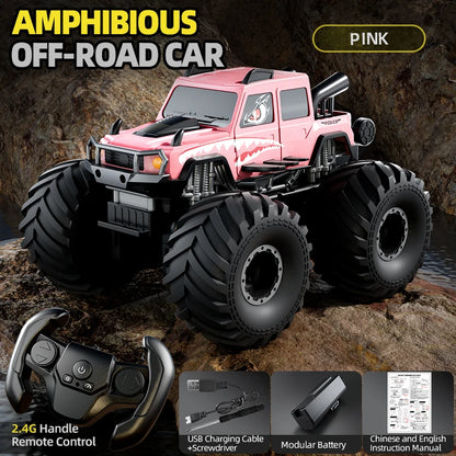 KBDFA Q215 Amphibious RC Car 2.4G 4WD Remote Control Truck Climbing Off Road Waterproof Armored Vehicles Kid Toys Gift