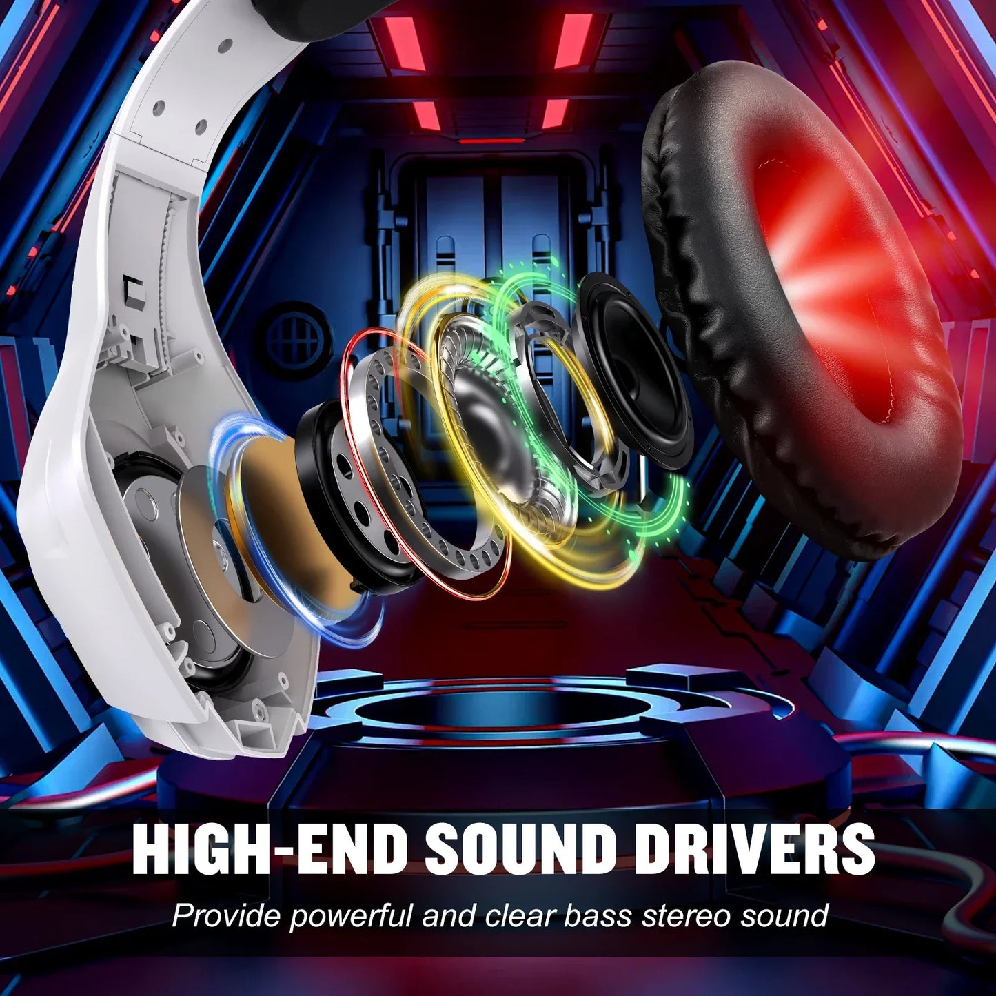 Gaming Headset Gaming Headphones with Noise Canceling Mic Deep Bass Stereo Sound  for PC Computer Ps5 Switch Mobile