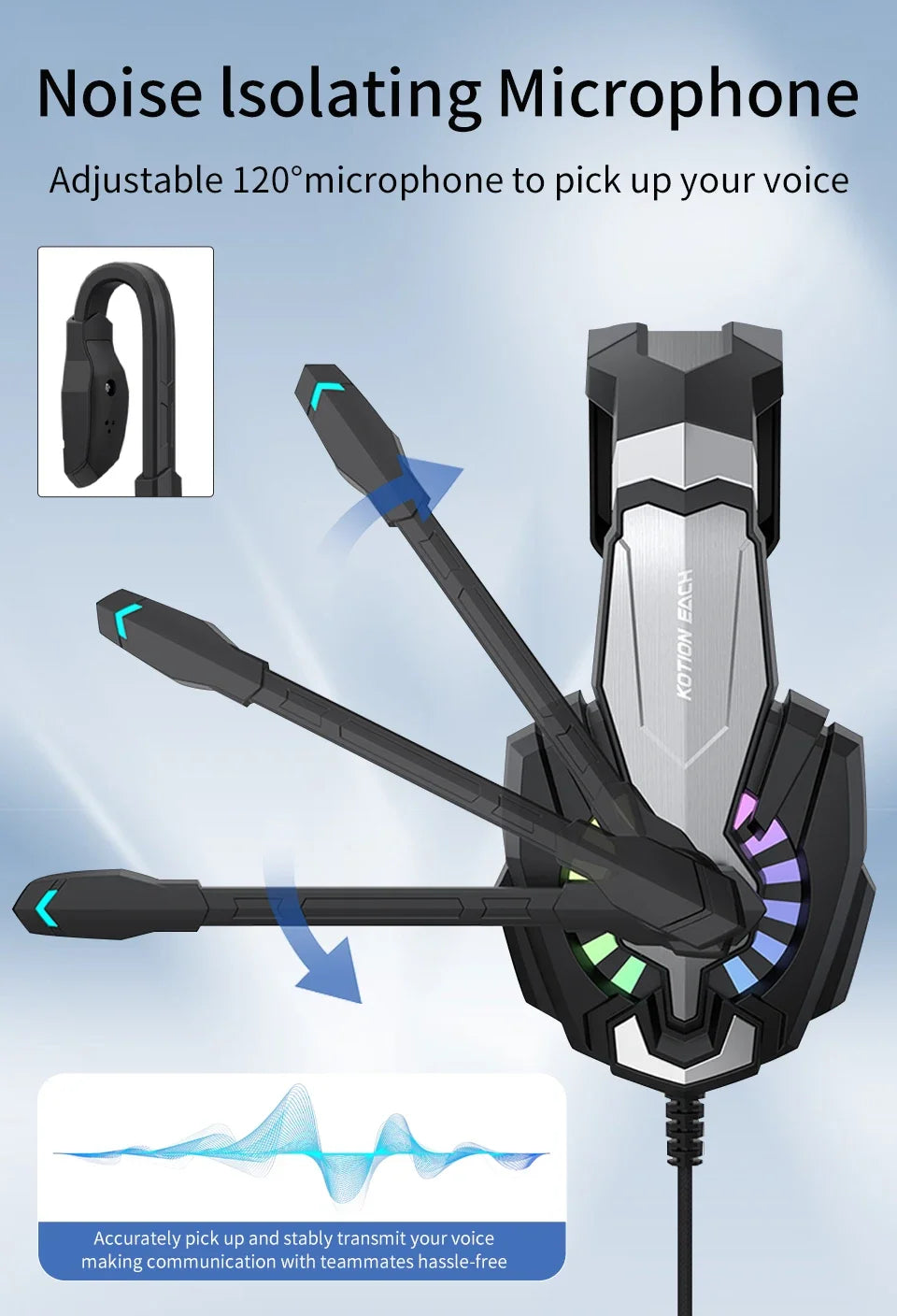 Gaming Headpset Headphone 3.5mm Wired Gaming Headset Earphones Noise Cancelling Stereo Sound With Mic For PC PS4 PS5 Xbox Bass