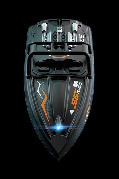 Remote Control Off-Road Boat Model Eddy Current Jet high-Speed Remote Control Speedboat 15-20km/hH156 with Lights Off-Road Speed